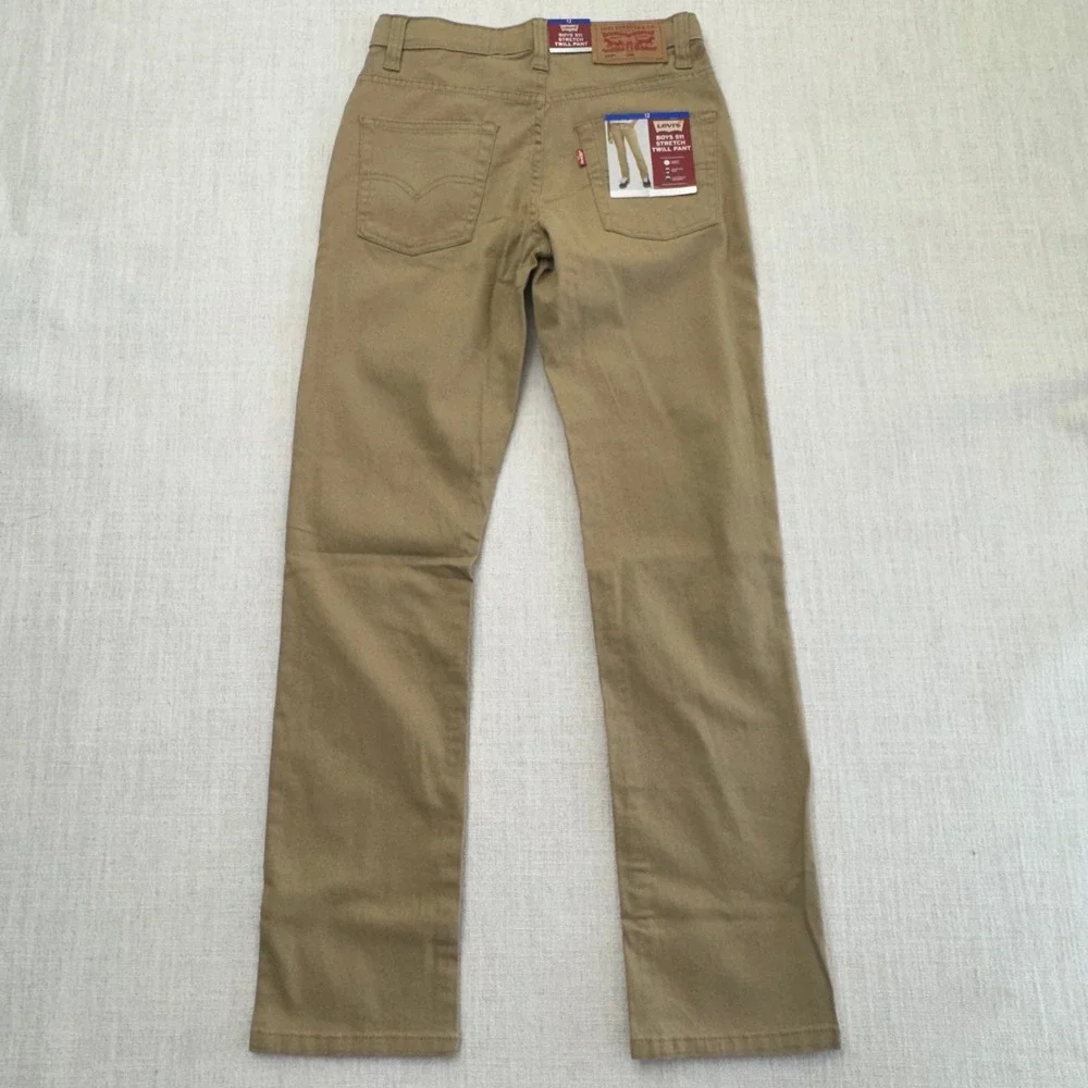 Levis Boys‎ 511 Slim Fit Stretch Adjustable Twill Pants Harvest Gold Khaki Sz 12